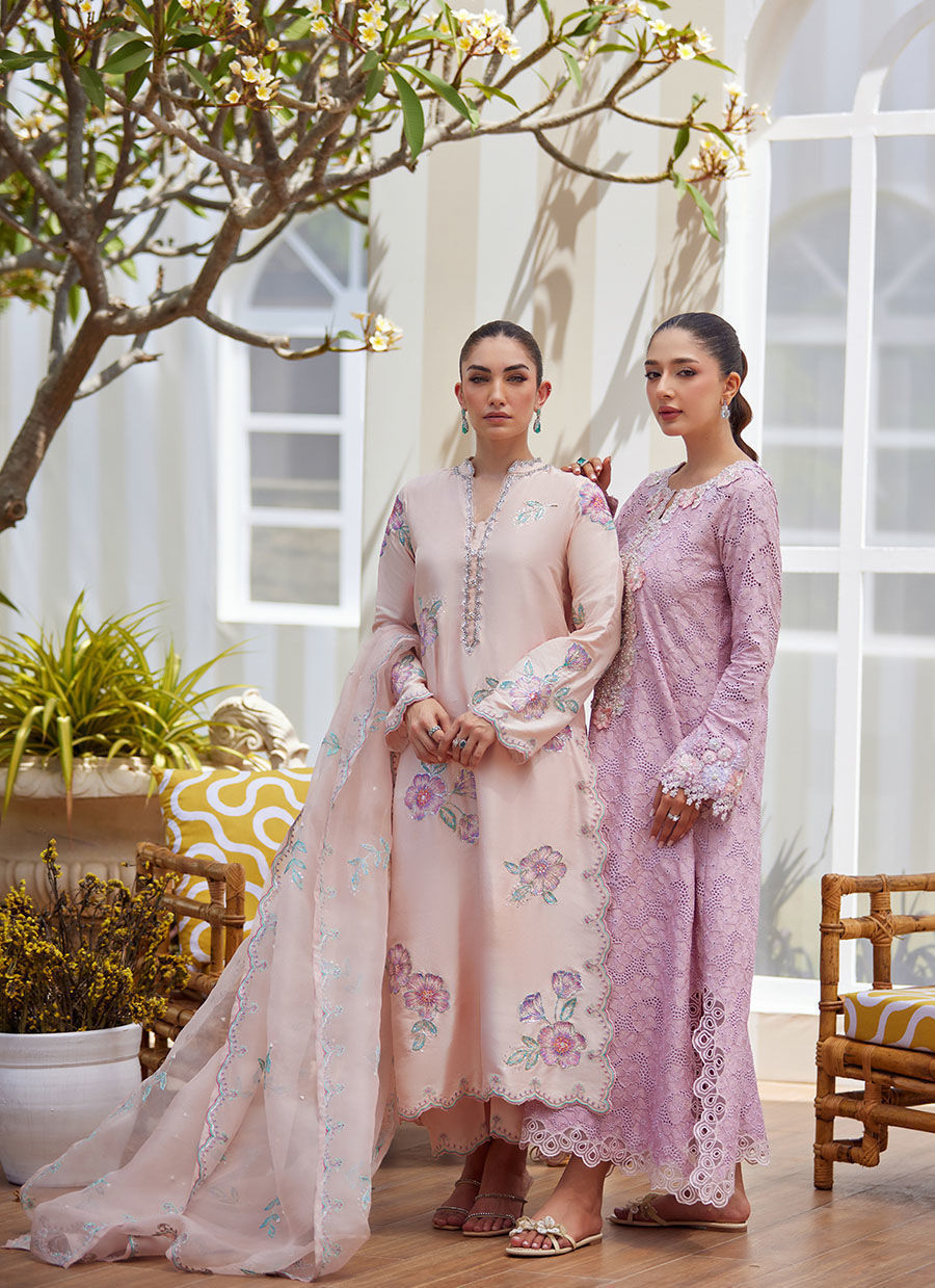 Farah Talib Aziz | Luxe Pret | Vera Pink Shirt, Dupatta And Pants