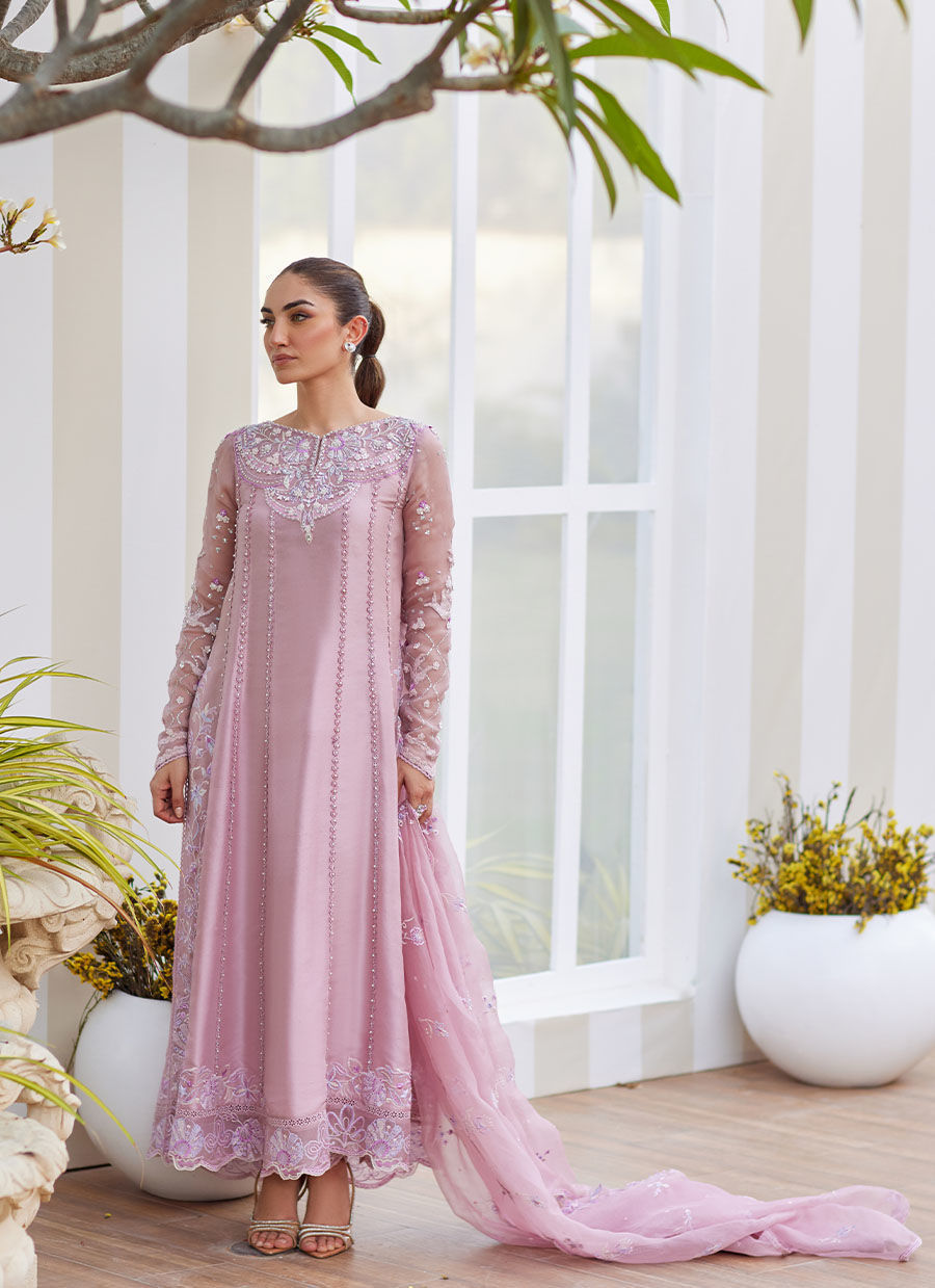 Farah Talib Aziz | Luxe Pret | Karis Mauve Kalidaar And Dupatta