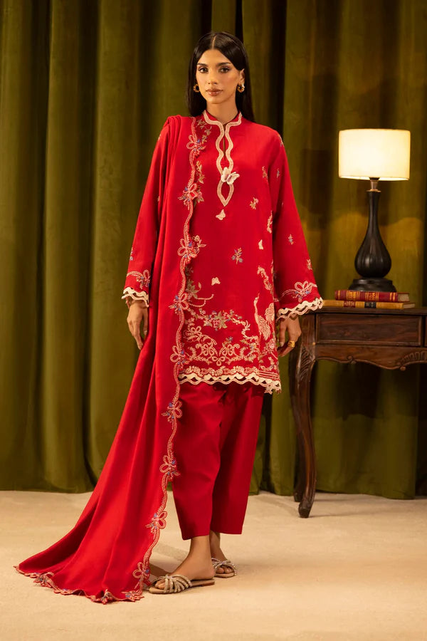 Sana Safinaz | MUZLIN WINTER '25 | Linen Muzlin 3 Piece | M253-012B-3CP
