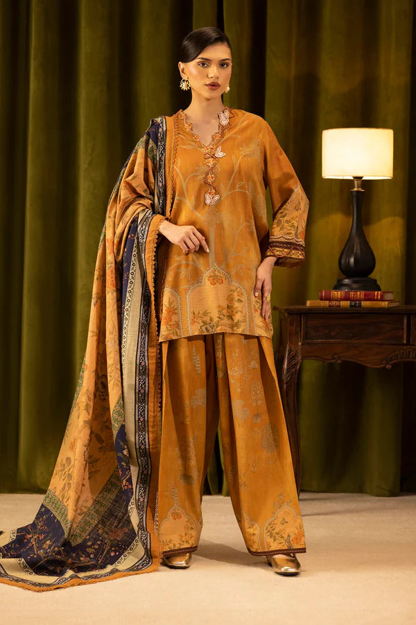 Sana Safinaz | MUZLIN WINTER '25 | Linen Muzlin 3 Piece | M253-016B-3CY