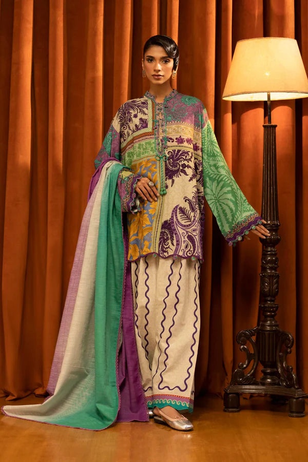 Sana Safinaz | MUZLIN WINTER '25 | Linen Muzlin 3 Piece | M253-018B-3CQ