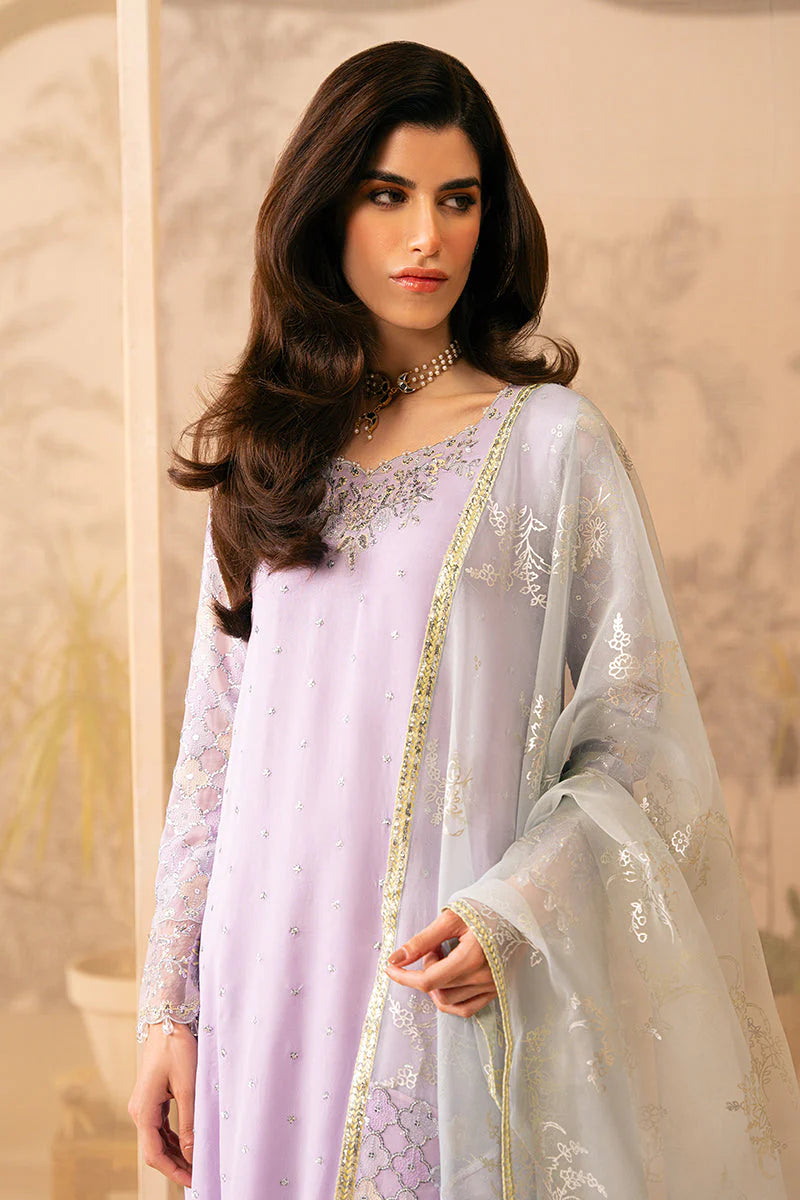Cross Stitch -LILAC LUSTER-4 PIECE EMBROIDERED CHIFFON SUIT