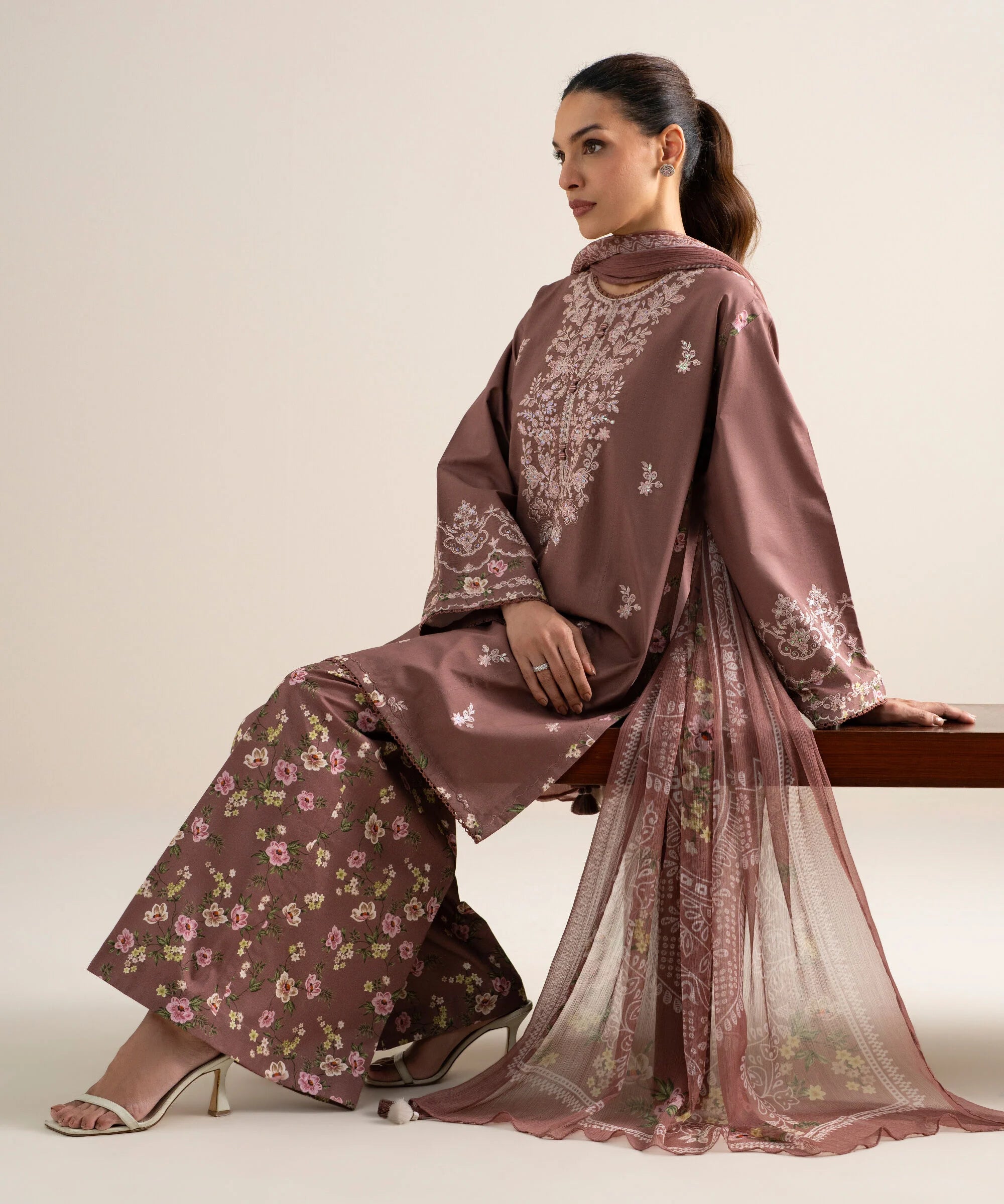 Sapphire | 3 Piece - Embroidered Lawn Suit 26V766