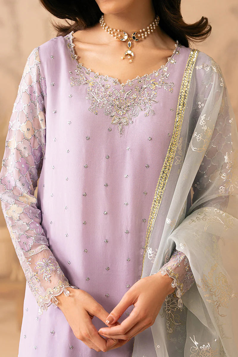 Cross Stitch -LILAC LUSTER-4 PIECE EMBROIDERED CHIFFON SUIT