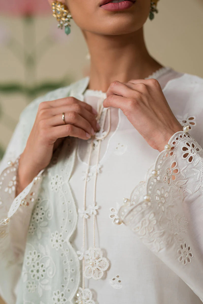 Cross Stitch -FLORAL SERENITY-3 PIECE - CHIKANKARI SUIT