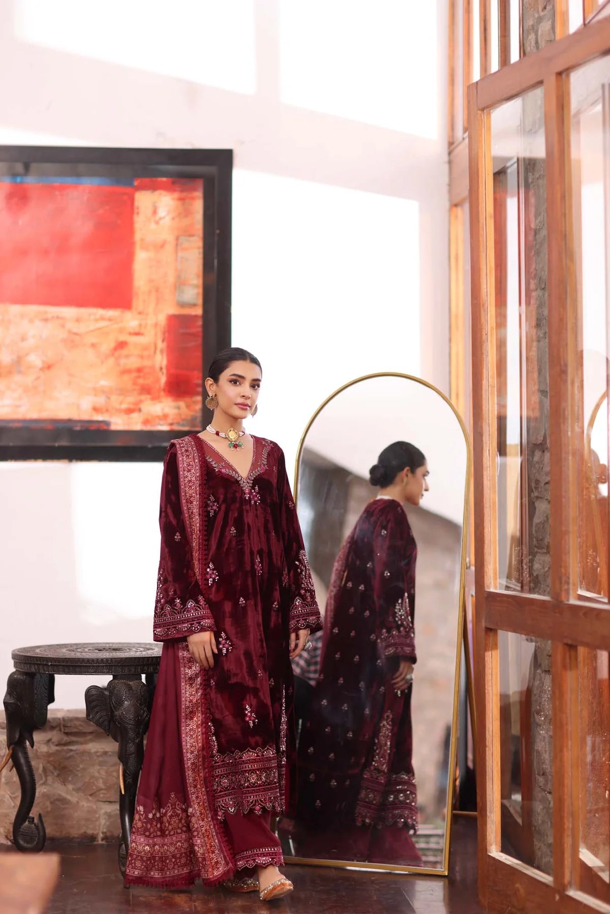 Noor by Saadia Asad - Velvet -  Suzaankari Winter 24 -3PC - D10
