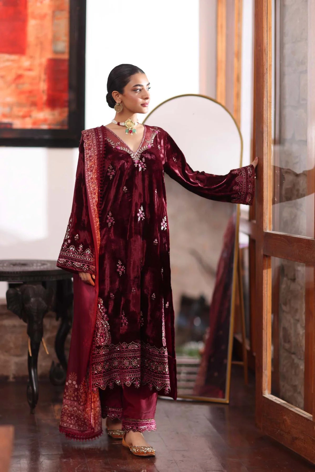 Noor by Saadia Asad - Velvet -  Suzaankari Winter 24 -3PC - D10