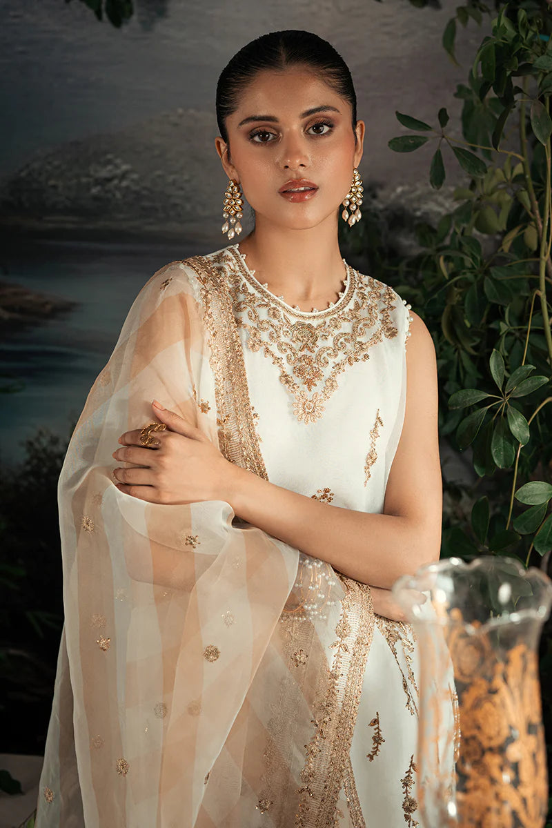 Cross Stitch -BLOOMING IRENE-4PC ORGANZA EMBROIDERED SUIT