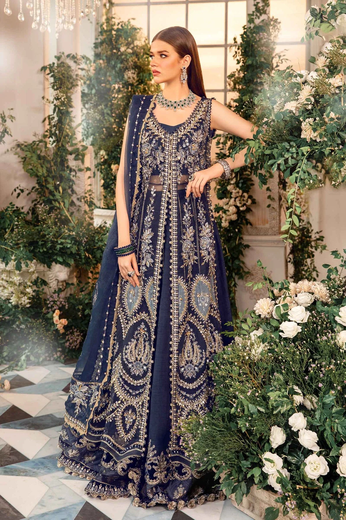 Maria.B. 3 Piece Stitched Embroidered Organza Suit | BD-2901