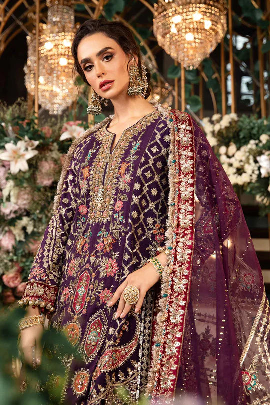 Maria.B 3 Piece Stitched Embroidered Raw Silk Suit | BD-2903
