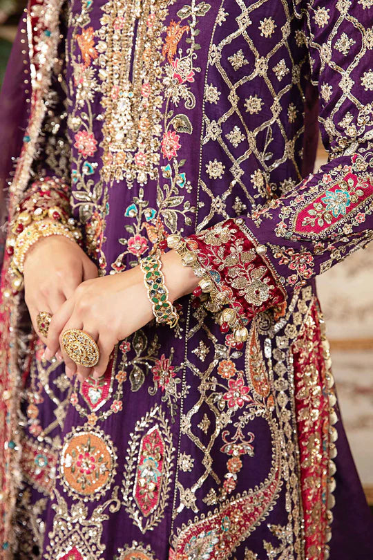 Maria.B 3 Piece Stitched Embroidered Raw Silk Suit | BD-2903