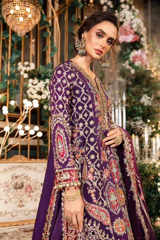 Maria.B 3 Piece Stitched Embroidered Raw Silk Suit | BD-2903