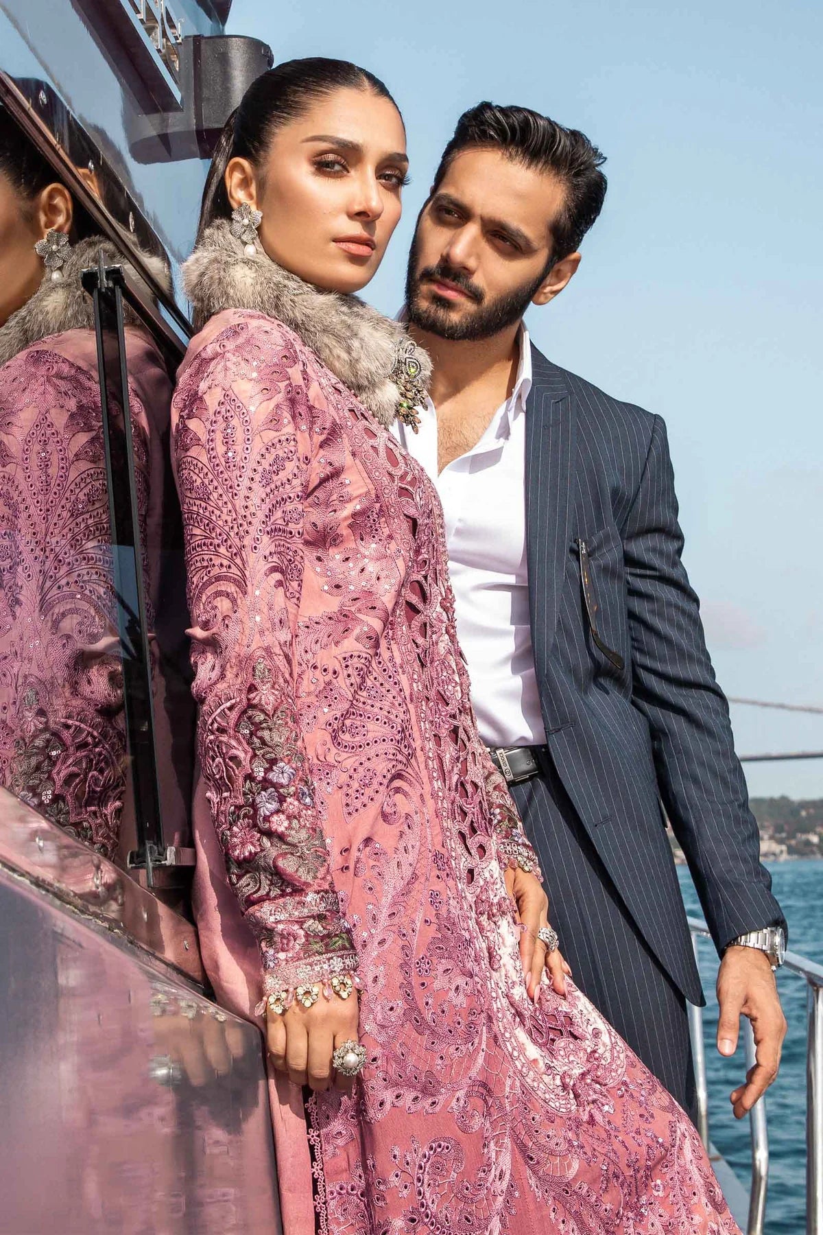 Maria.B. -Ash Pink DL - Embroidered Velvet