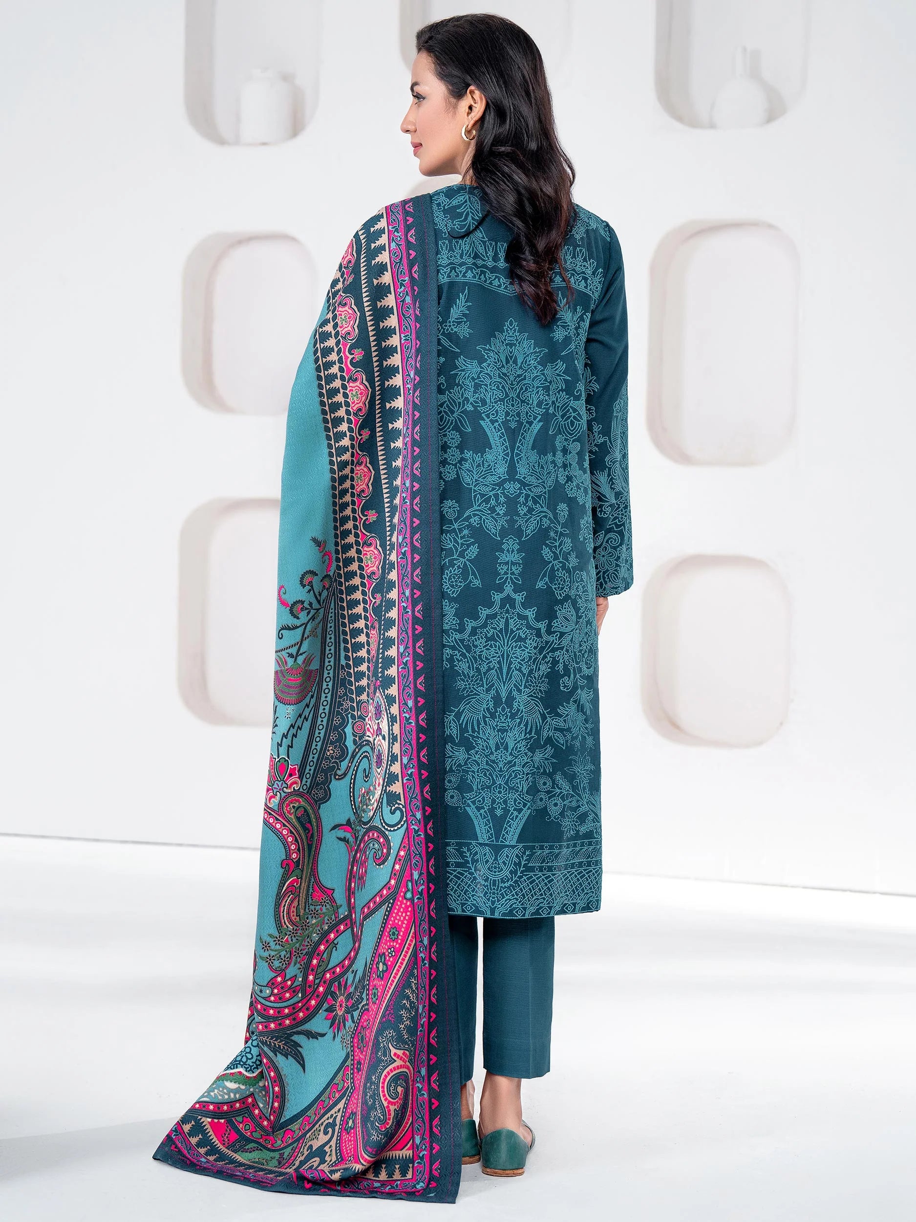 LimeLight - Winter - 3 pc khaddar Suit-Emboss Print - U3141