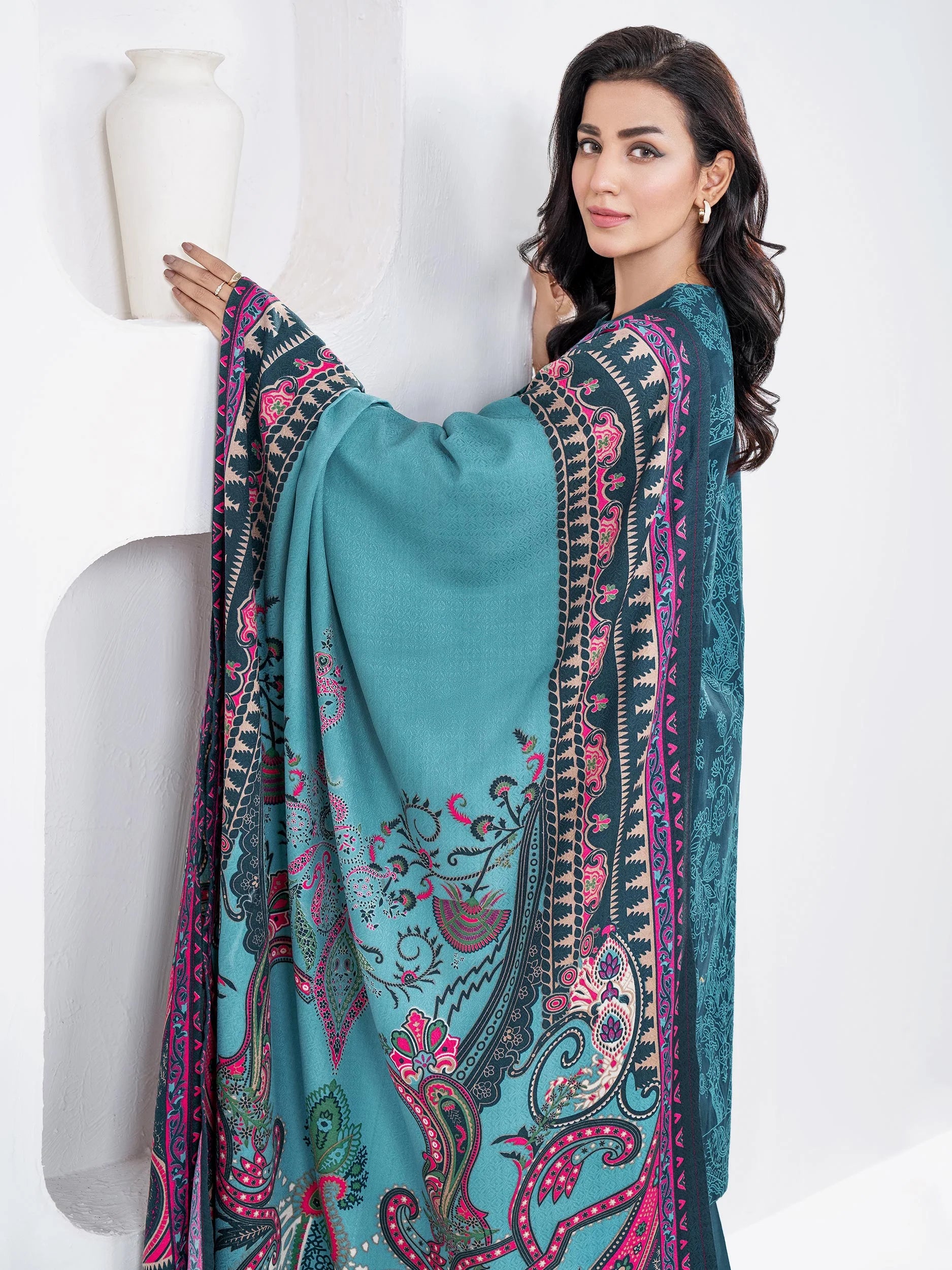 LimeLight - Winter - 3 pc khaddar Suit-Emboss Print - U3141