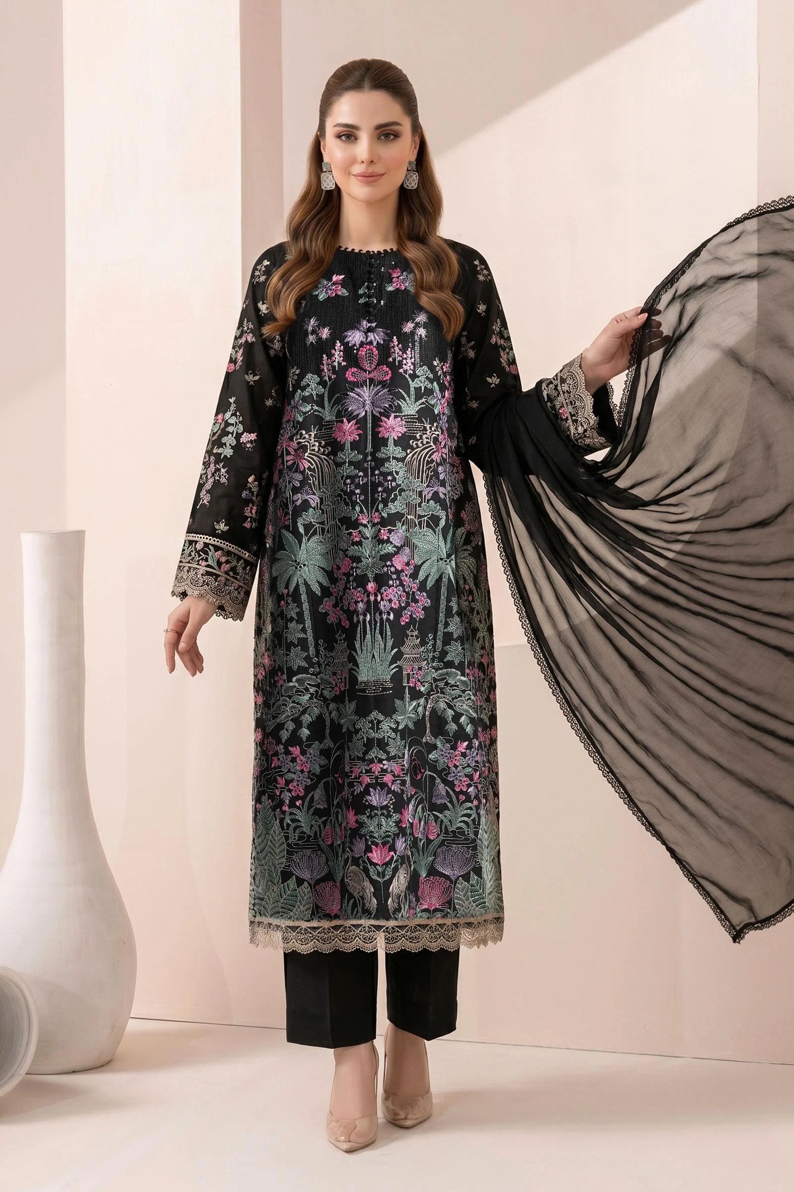 Maria.B | 3 Piece Embroidered Dobby Jacquard Suit