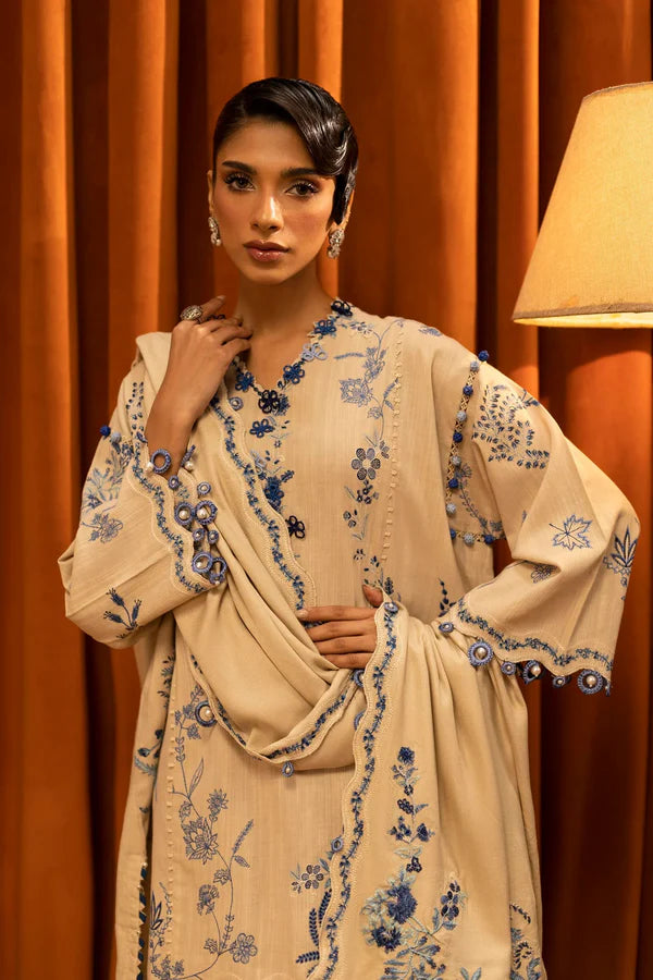 Sana Safinaz | MUZLIN WINTER '25 | Slub Muzlin 3 Piece | M253-011A-3CP