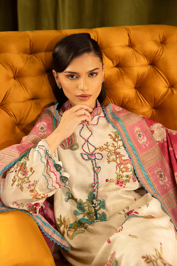 Sana Safinaz | MUZLIN WINTER '25 | Linen Muzlin 3 Piece | M253-014A-3CQ