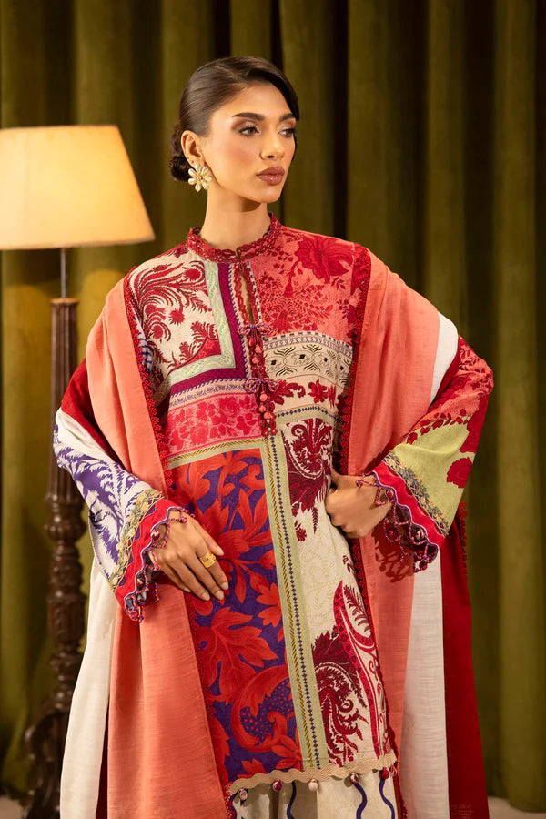 Sana Safinaz | MUZLIN WINTER '25 | Linen Muzlin 3 Piece | M253-018A-3CQ