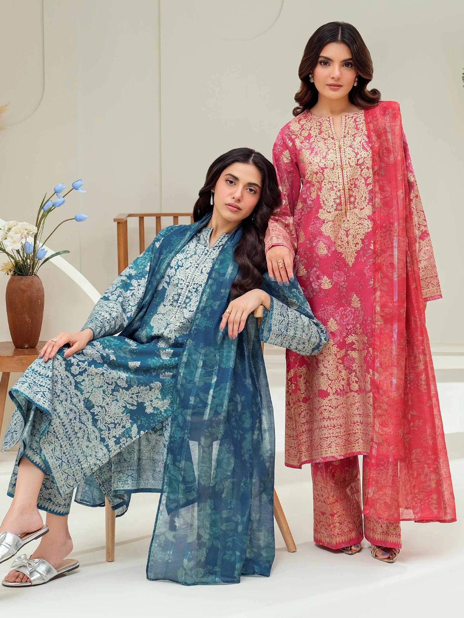 Limelight | 3Piece Lawn Suit-Paste Printed | U3953SU Blue