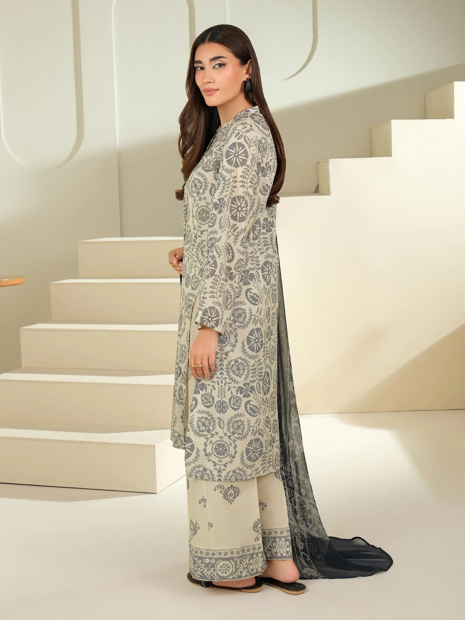 Limelight | 3Piece Cambric Suit-Printed| U4382SU