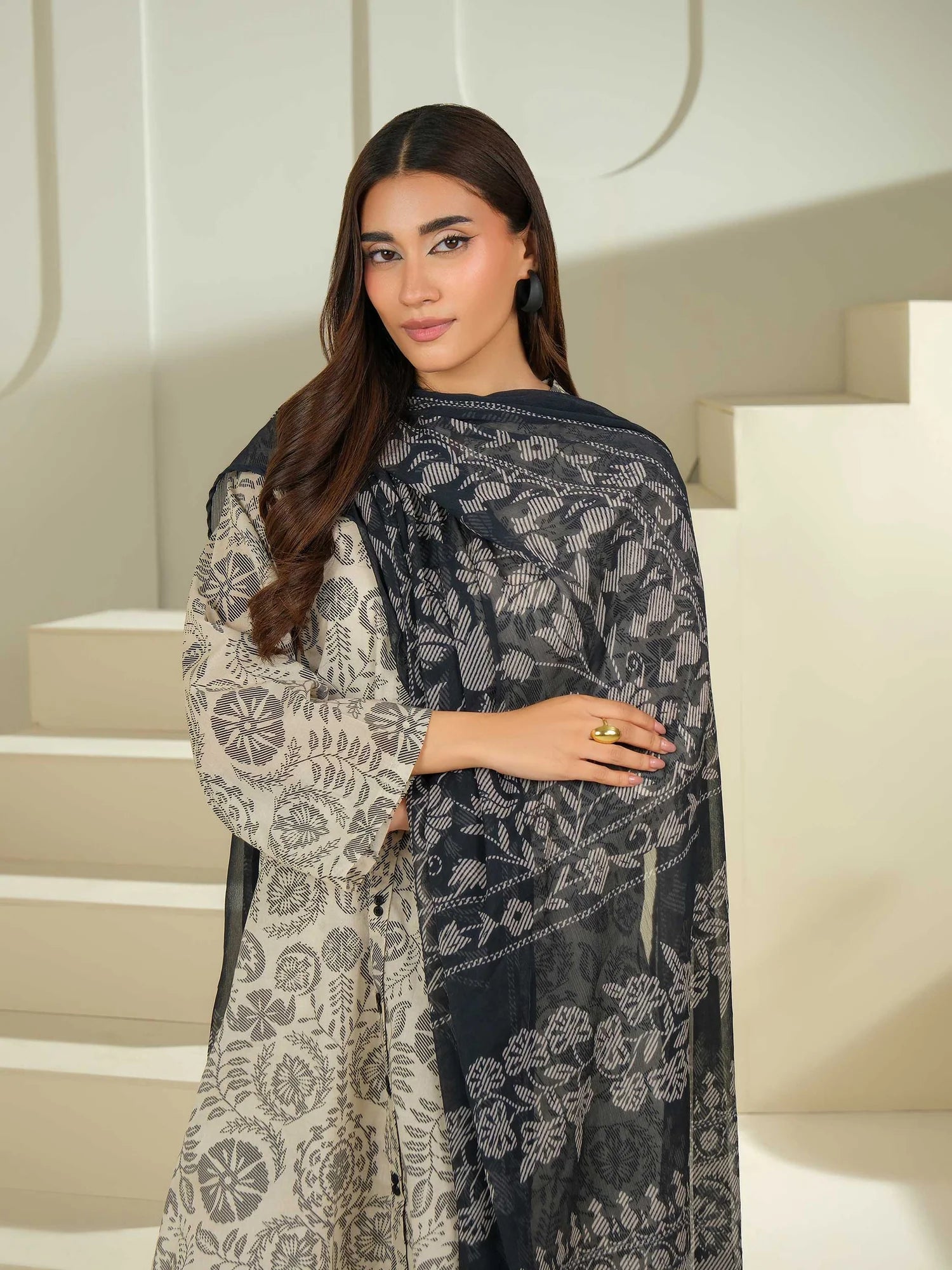 Limelight | 3Piece Cambric Suit-Printed| U4382SU