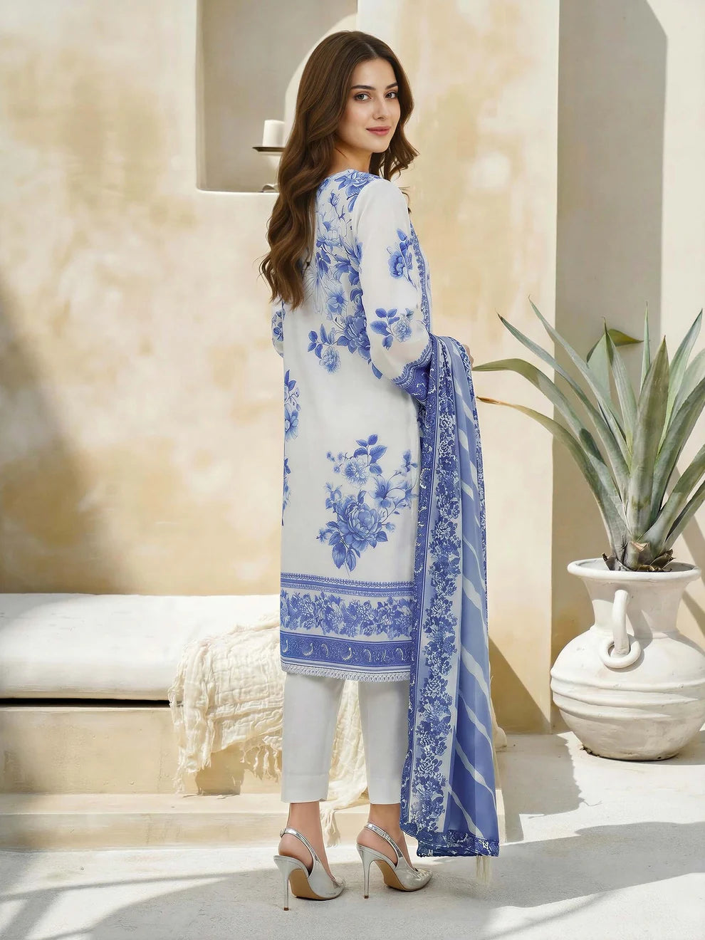 LimeLight | 3 Piece Lawn Suit-Embroidered | U4657SU Blue
