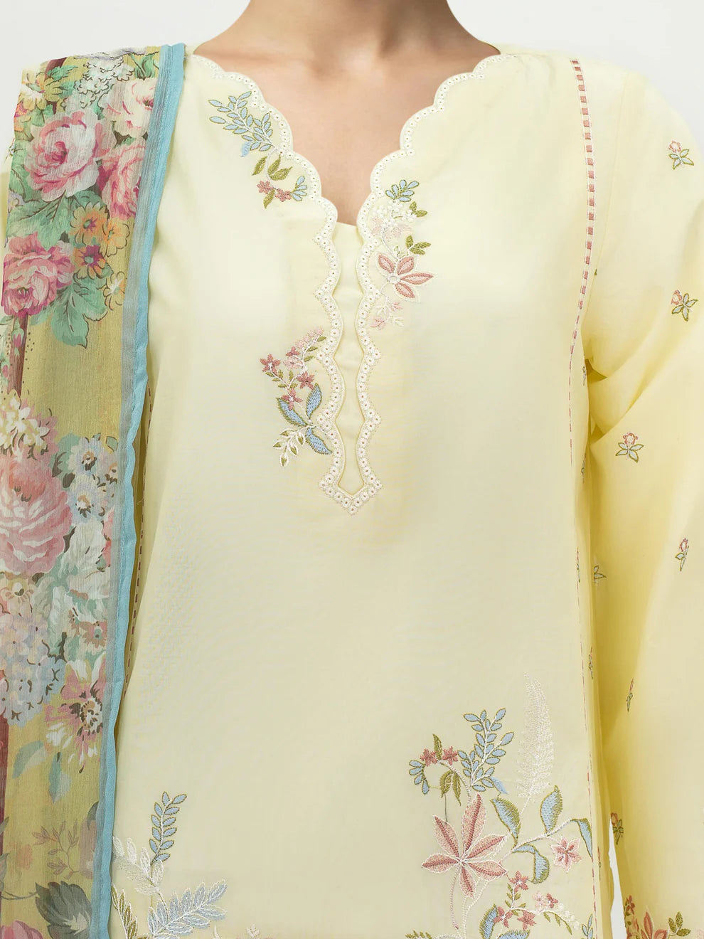 LimeLight | 3 Piece Lawn Suit-Embroidered | U4703SU Yellow
