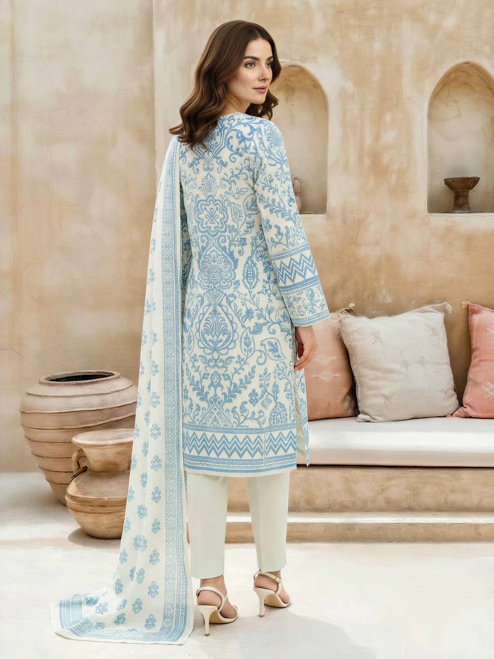 LimeLight | 3 Piece Lawn Suit | U4821SU Off White