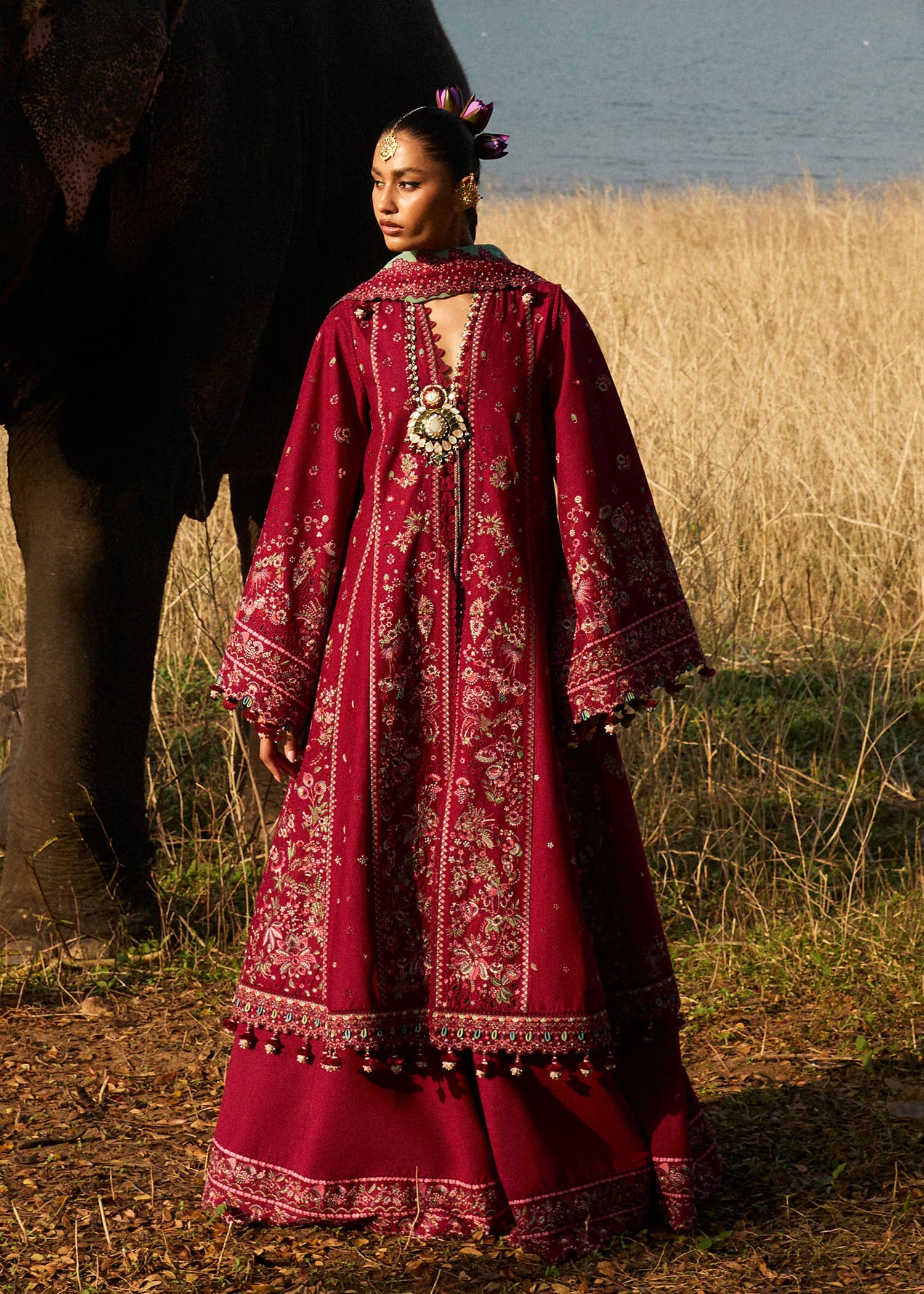 Hussain Rehar | Luxury Lawn'25 | Mahogany