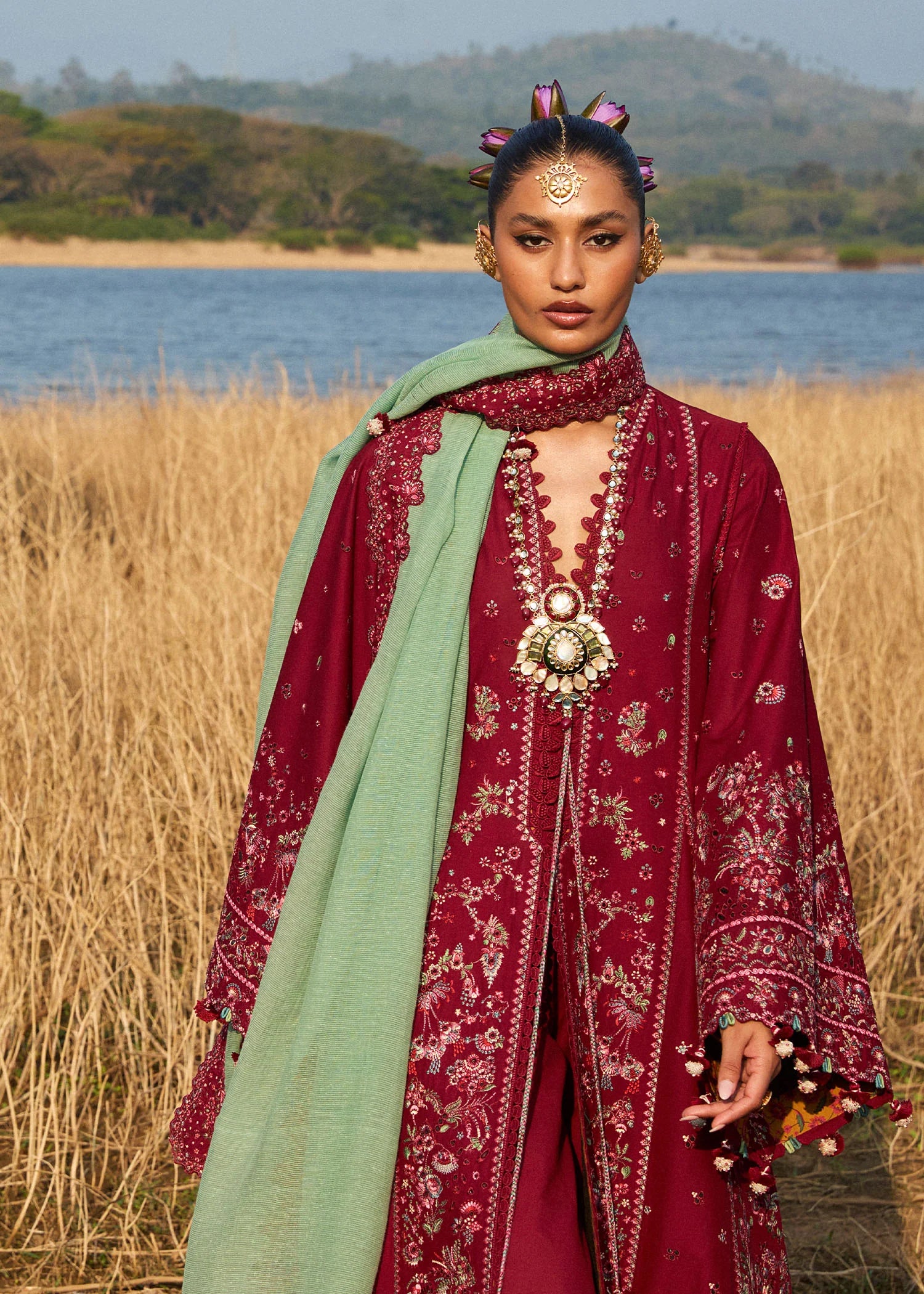 Hussain Rehar | Luxury Lawn'25 | Mahogany