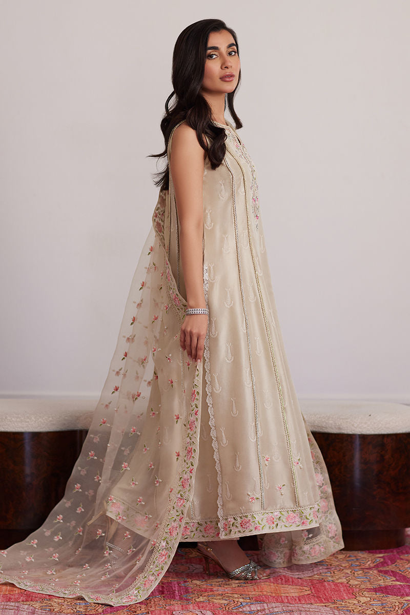 Farah Talib Aziz | Luxe Pret | Everly Cream Shirt And Dupatta