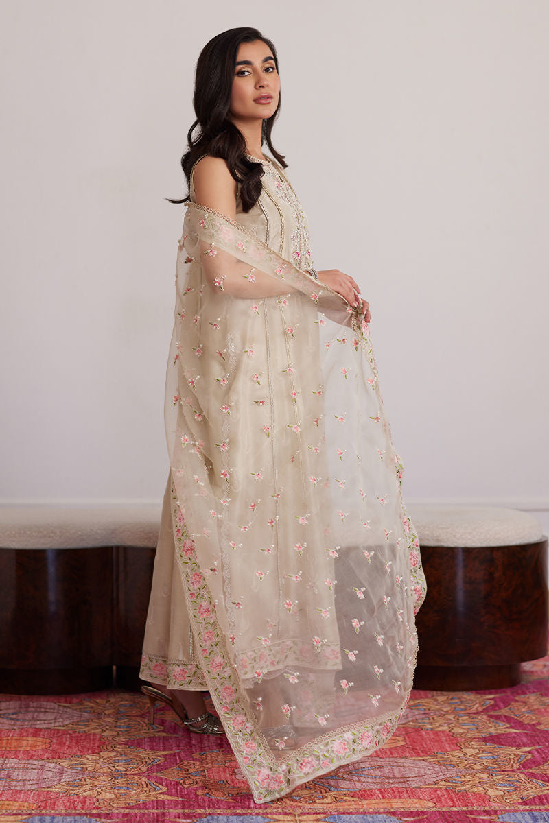 Farah Talib Aziz | Luxe Pret | Everly Cream Shirt And Dupatta
