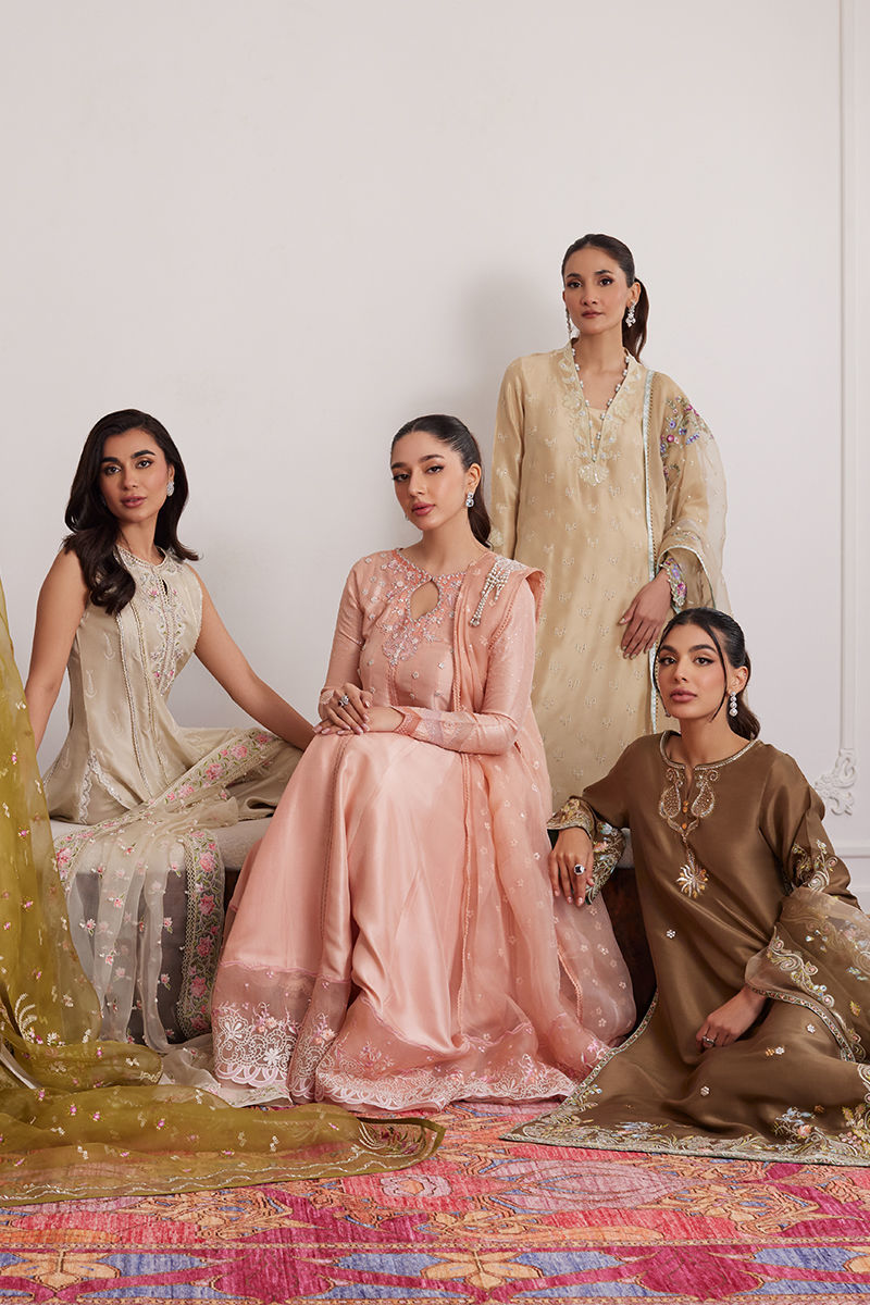 Farah Talib Aziz | Luxe Pret | Everly Cream Shirt And Dupatta