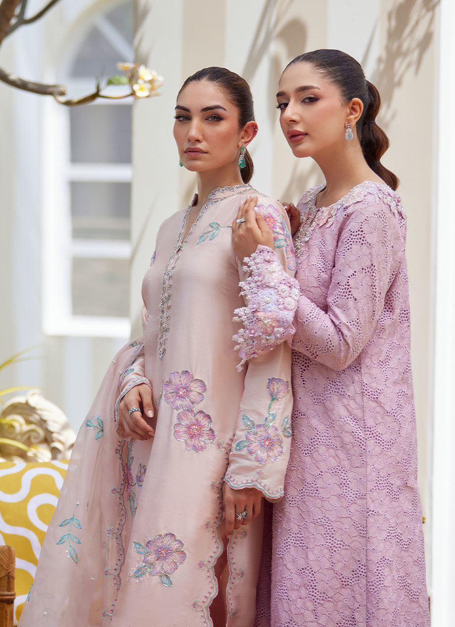 Farah Talib Aziz | Luxe Pret | Vera Pink Shirt, Dupatta And Pants