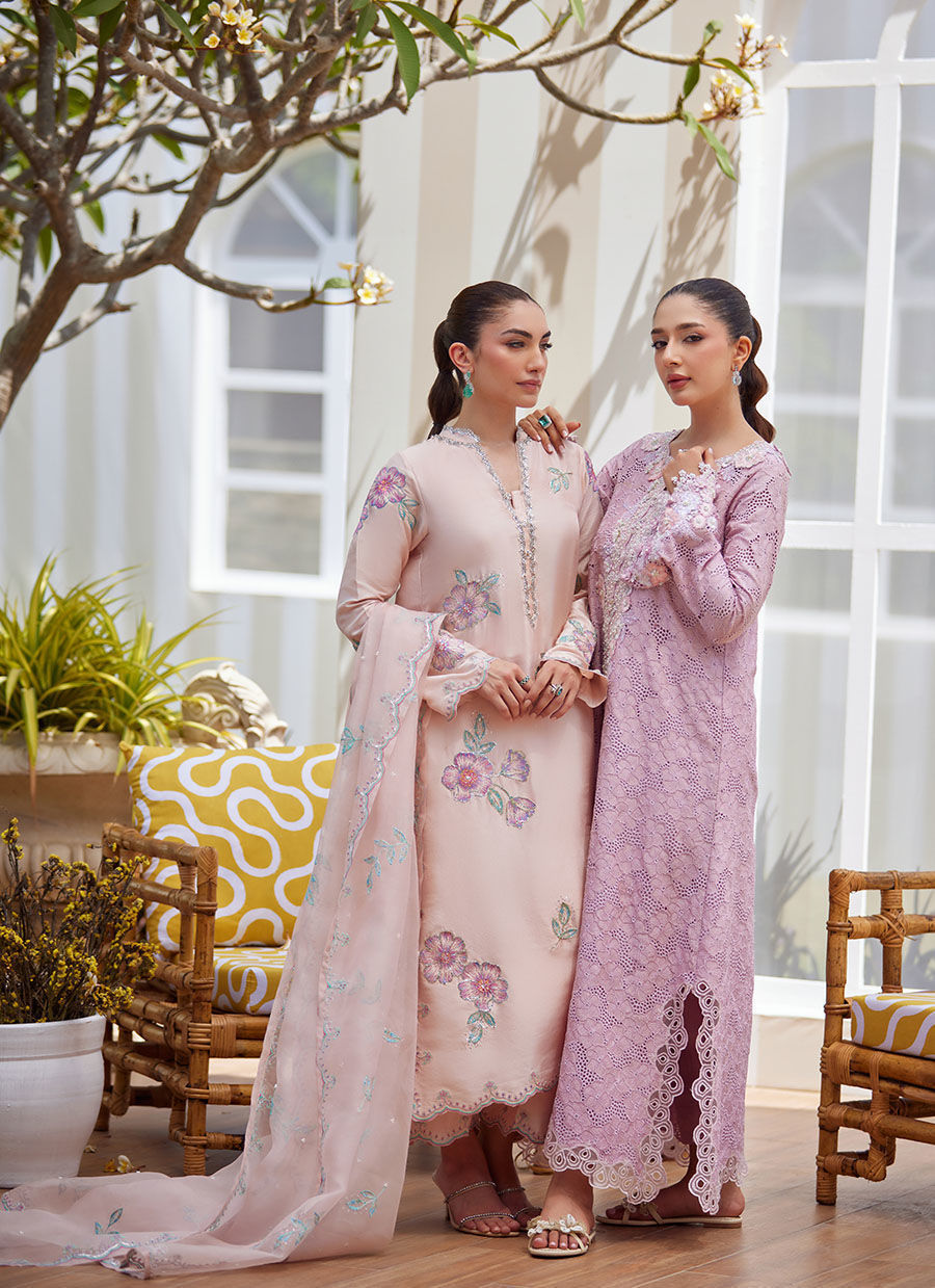 Farah Talib Aziz | Luxe Pret | Vera Pink Shirt, Dupatta And Pants