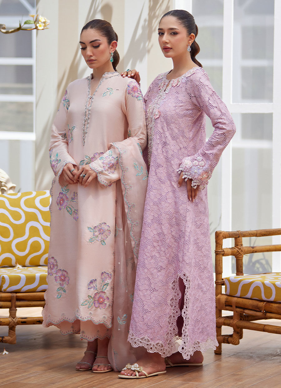 Farah Talib Aziz | Luxe Pret | Vera Pink Shirt, Dupatta And Pants