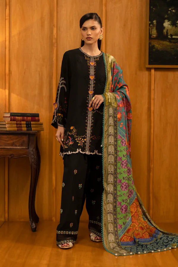 Sana Safinaz | MUZLIN WINTER '25 | Linen Muzlin 3 Piece | M253-015B-3CZ