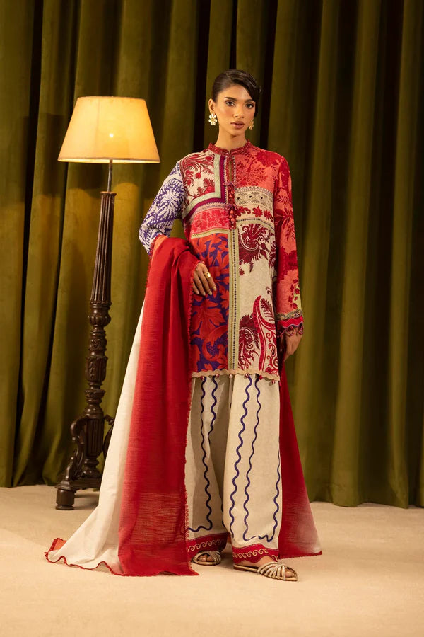 Sana Safinaz | MUZLIN WINTER '25 | Linen Muzlin 3 Piece | M253-018A-3CQ