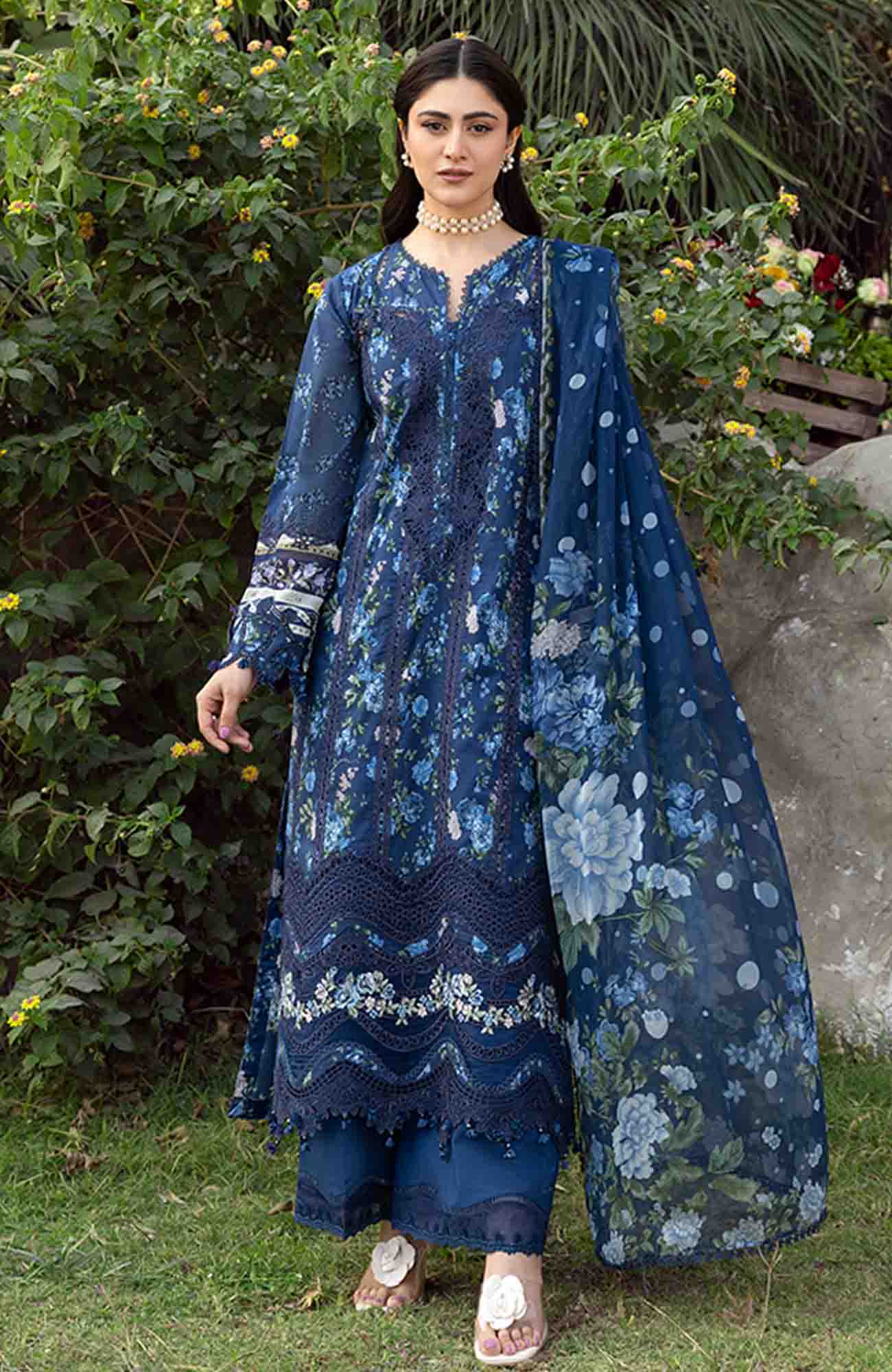 Elaf | CHIKANKARI PRINTS | NEEL