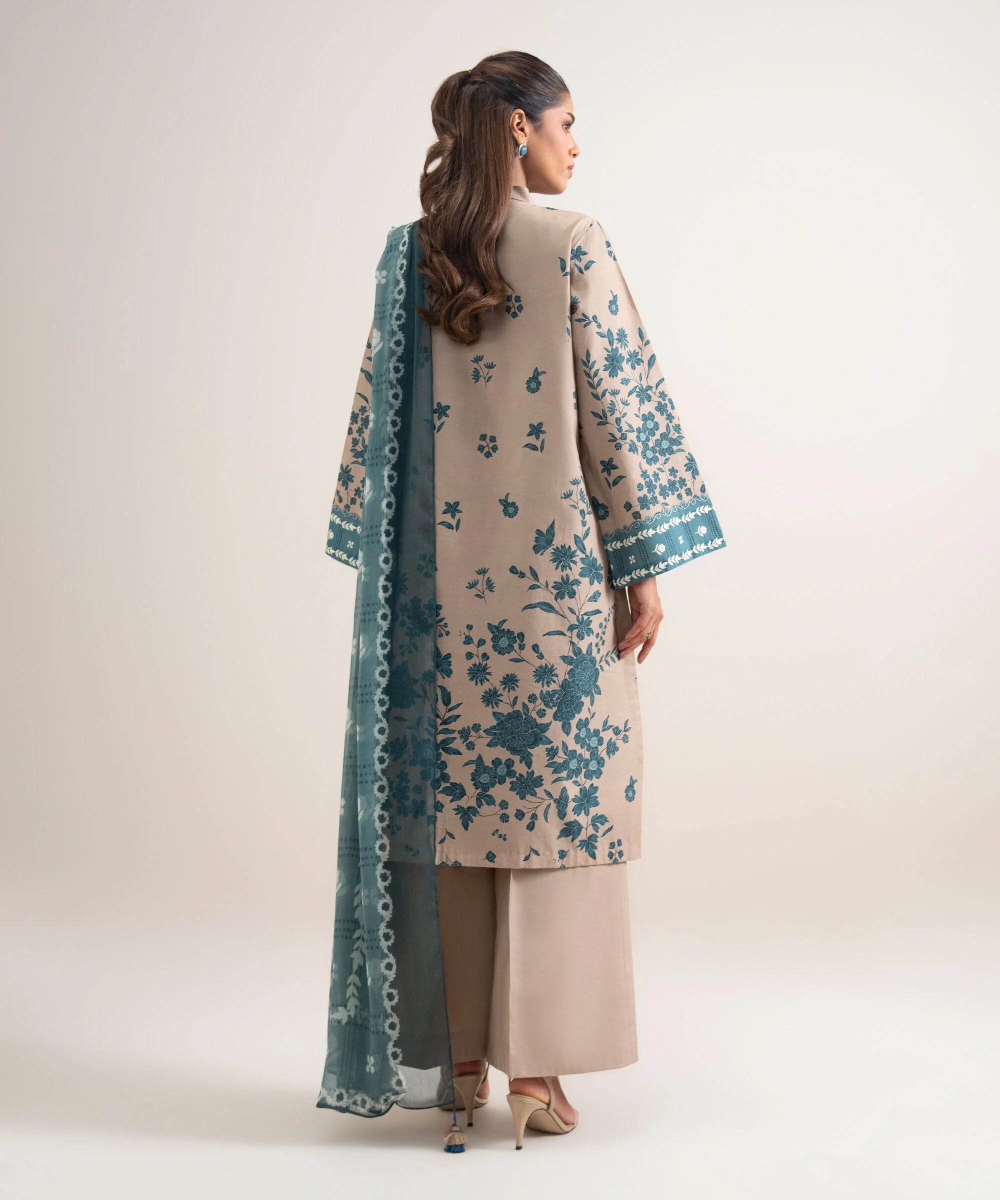 Sapphire | 3 Piece - Embroidered Cotton Suit 26V725