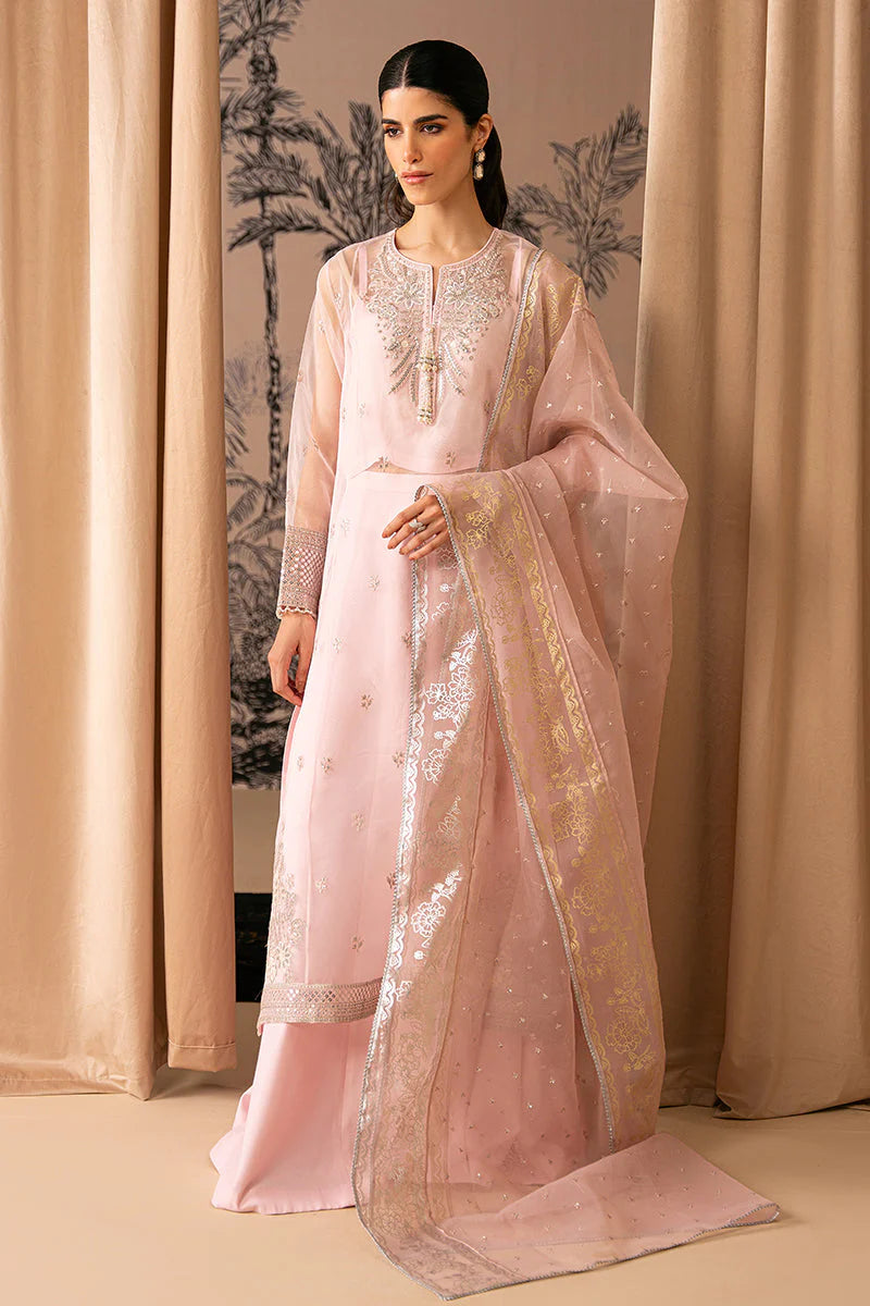 Cross Stitch -PINK BLISS - 4 PIECE EMBROIDERED ORGANZA SUIT