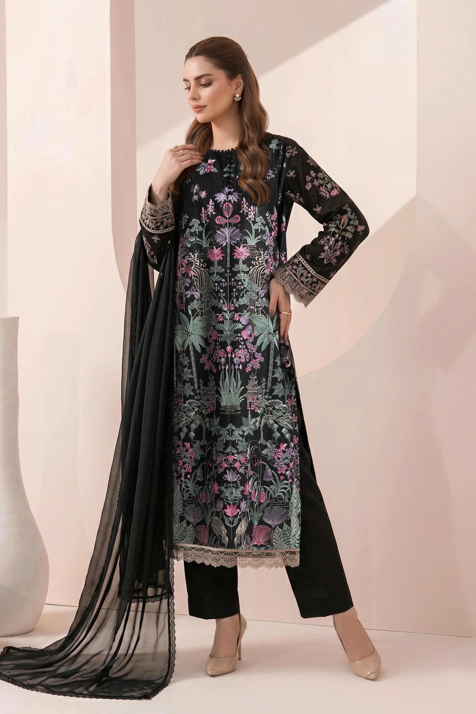 Maria.B | 3 Piece Embroidered Dobby Jacquard Suit
