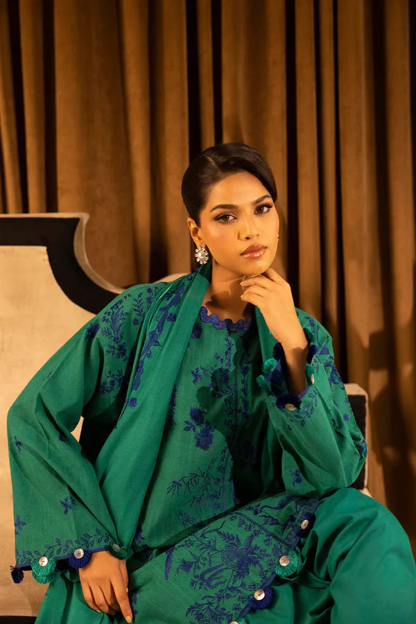 Sana Safinaz | MUZLIN WINTER '25 | Slub Muzlin 3 Piece | M253-010A-3CP