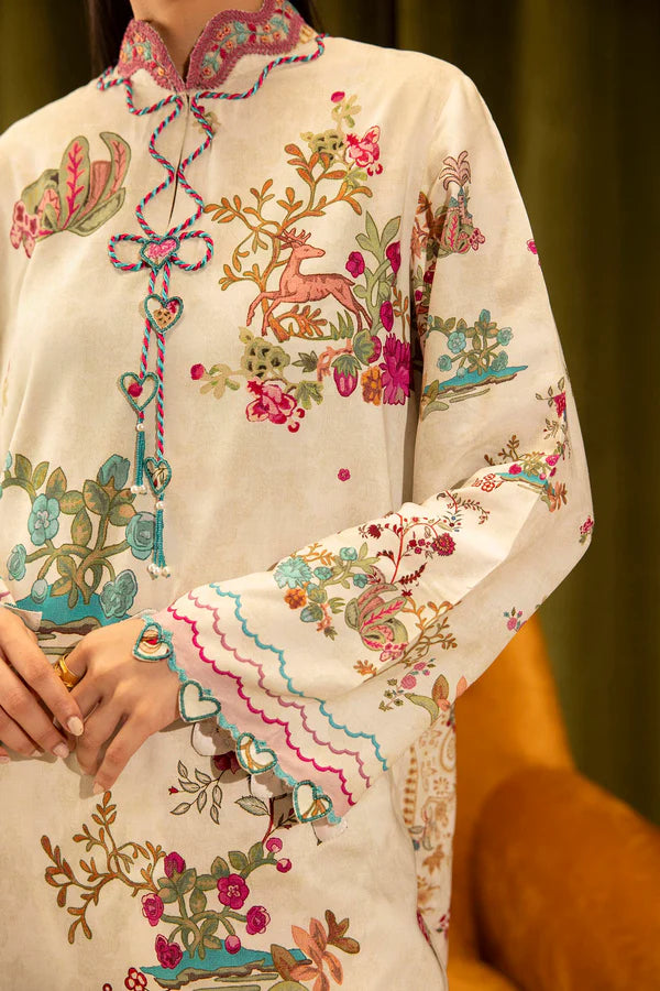 Sana Safinaz | MUZLIN WINTER '25 | Linen Muzlin 3 Piece | M253-014A-3CQ