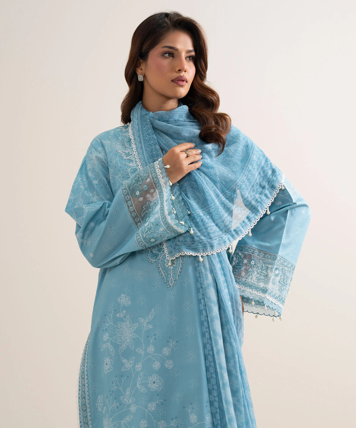 Sapphire | Intermix 26 | 3  Piece - Embroidered Lawn Suit 26V7116