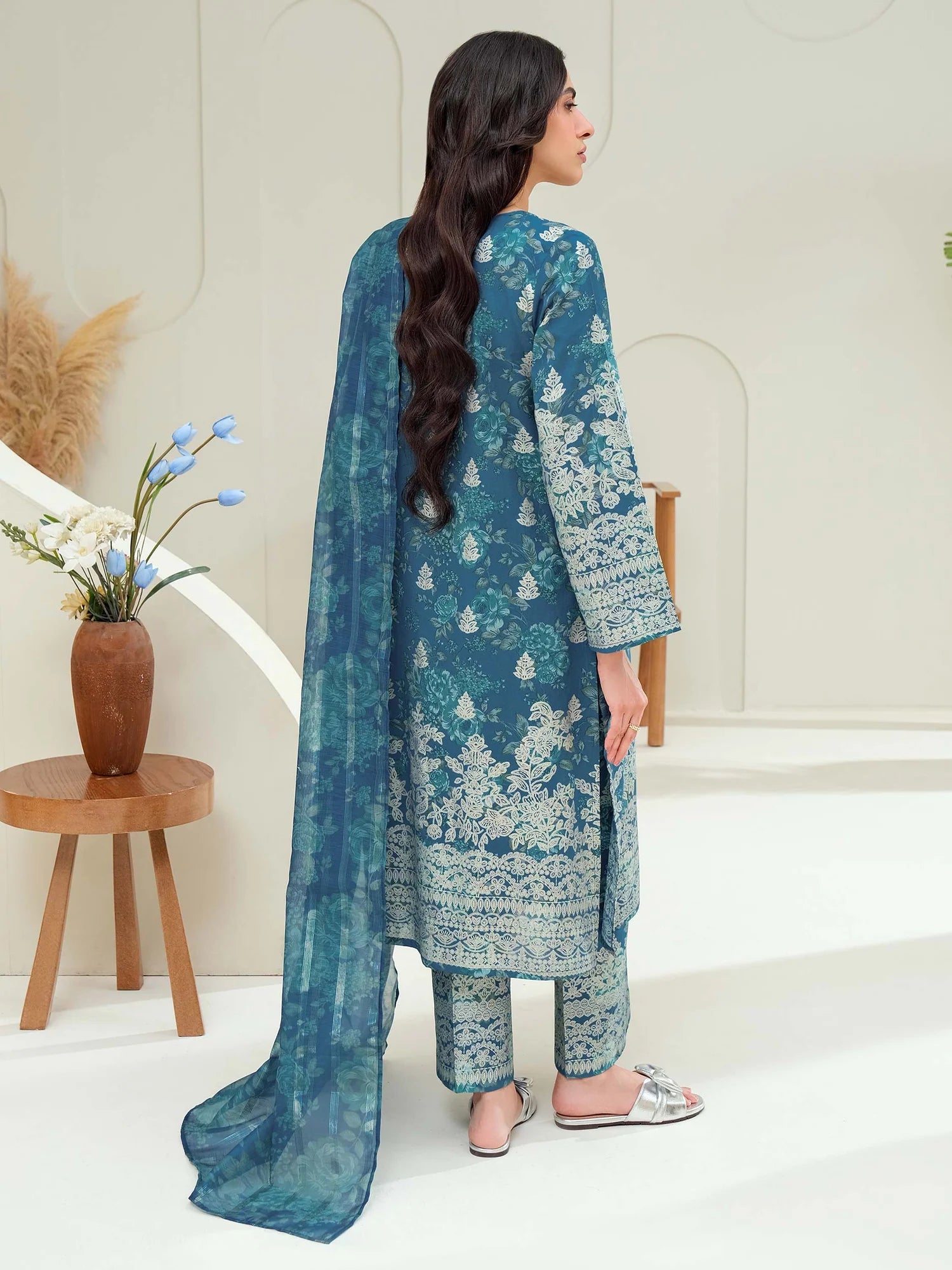 Limelight | 3Piece Lawn Suit-Paste Printed | U3953SU Blue