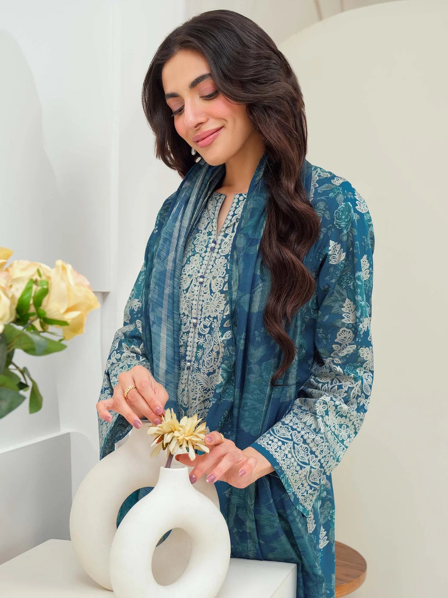 Limelight | 3Piece Lawn Suit-Paste Printed | U3953SU Blue