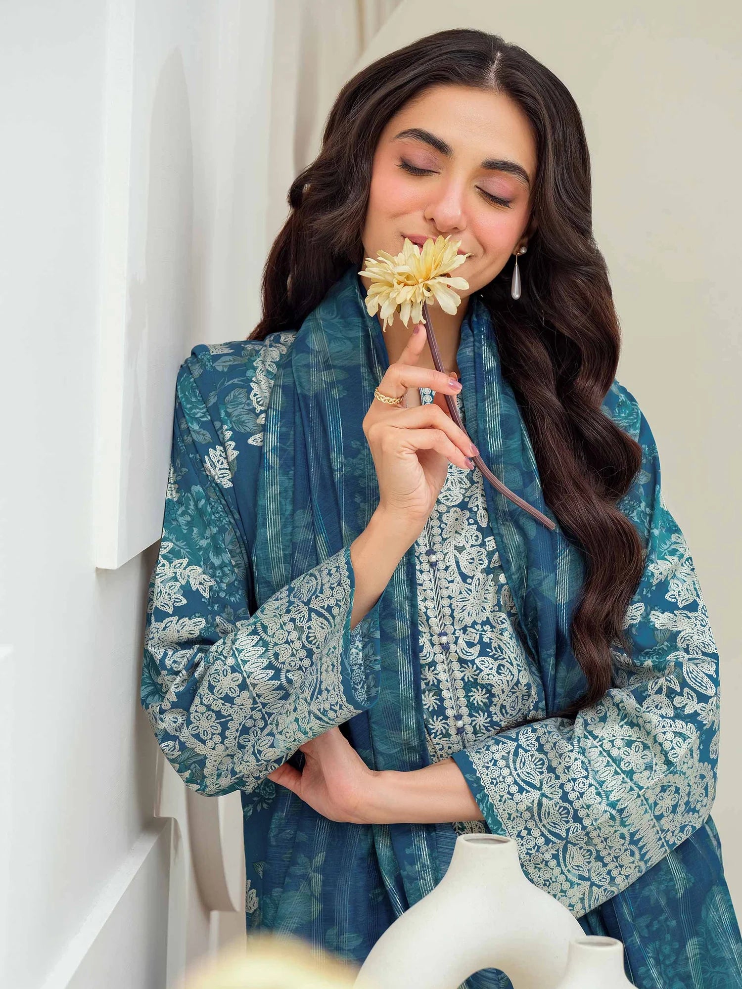 Limelight | 3Piece Lawn Suit-Paste Printed | U3953SU Blue