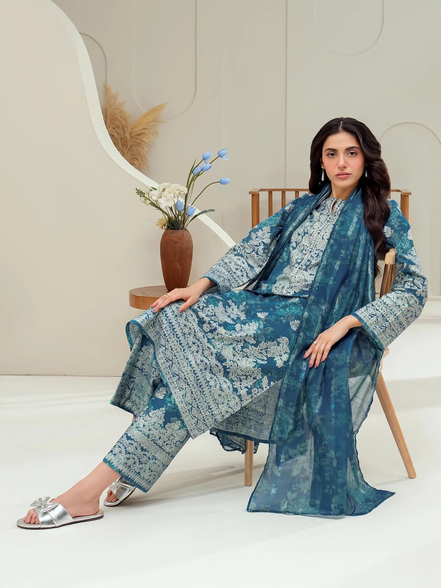 Limelight | 3Piece Lawn Suit-Paste Printed | U3953SU Blue